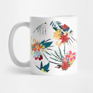 Frangipani, lily palm leaves tropical vibrant colored trendy flower Mug